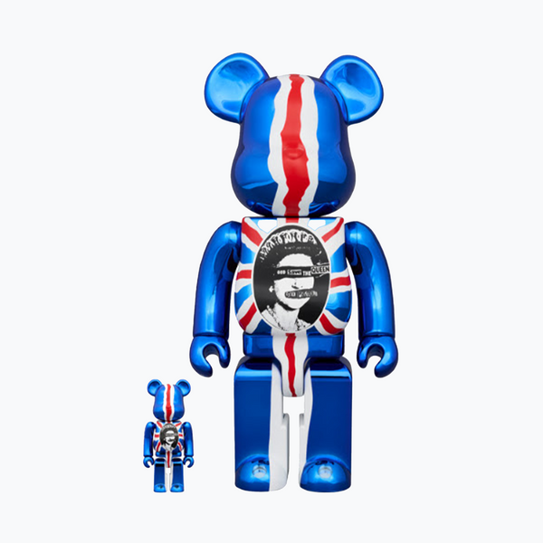 SEX PISTOLS - 'GOD SAVE THE QUEEN' CHROME BE@RBRICK 400% & 100%