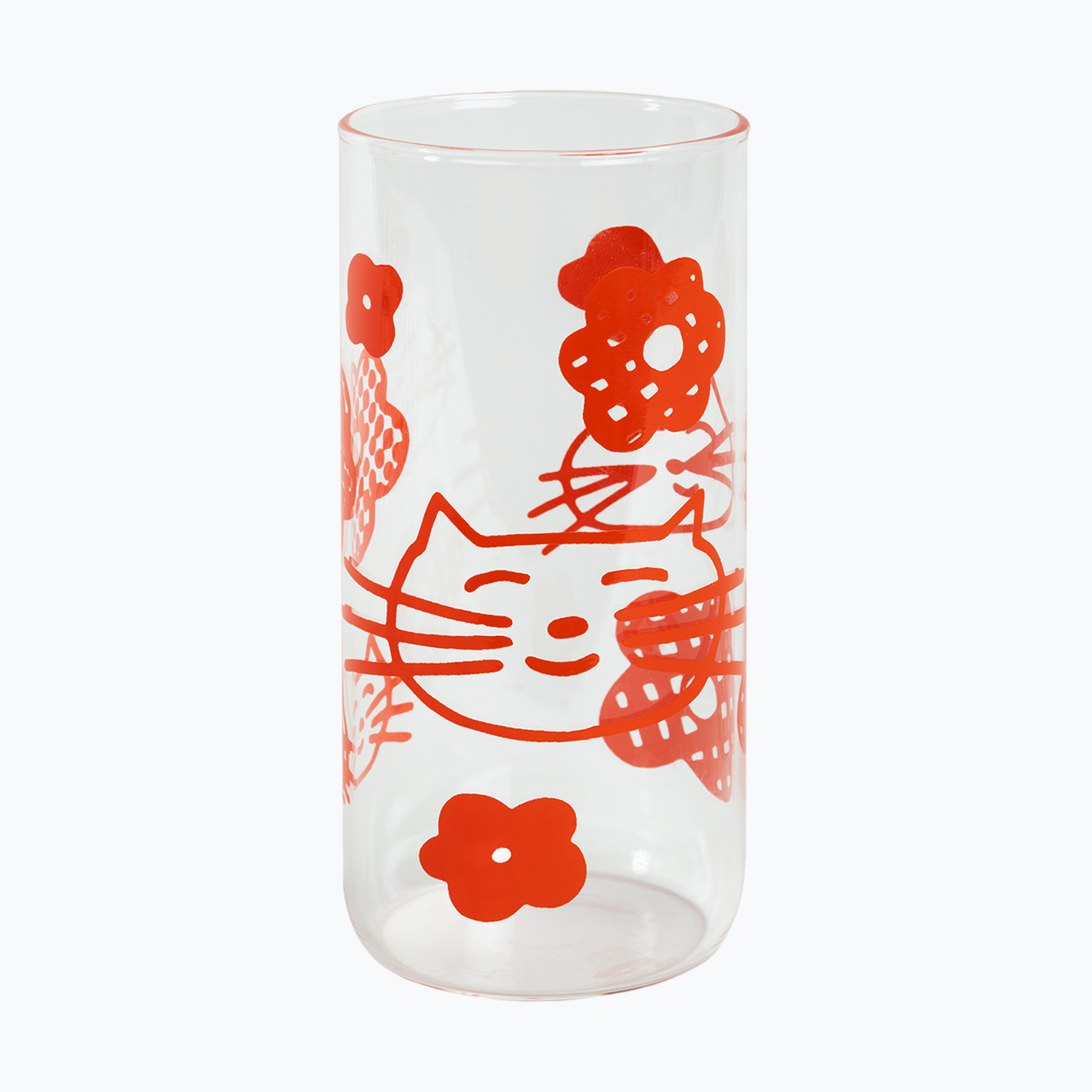 Minglers Studio - 'Flower Cat' Glass