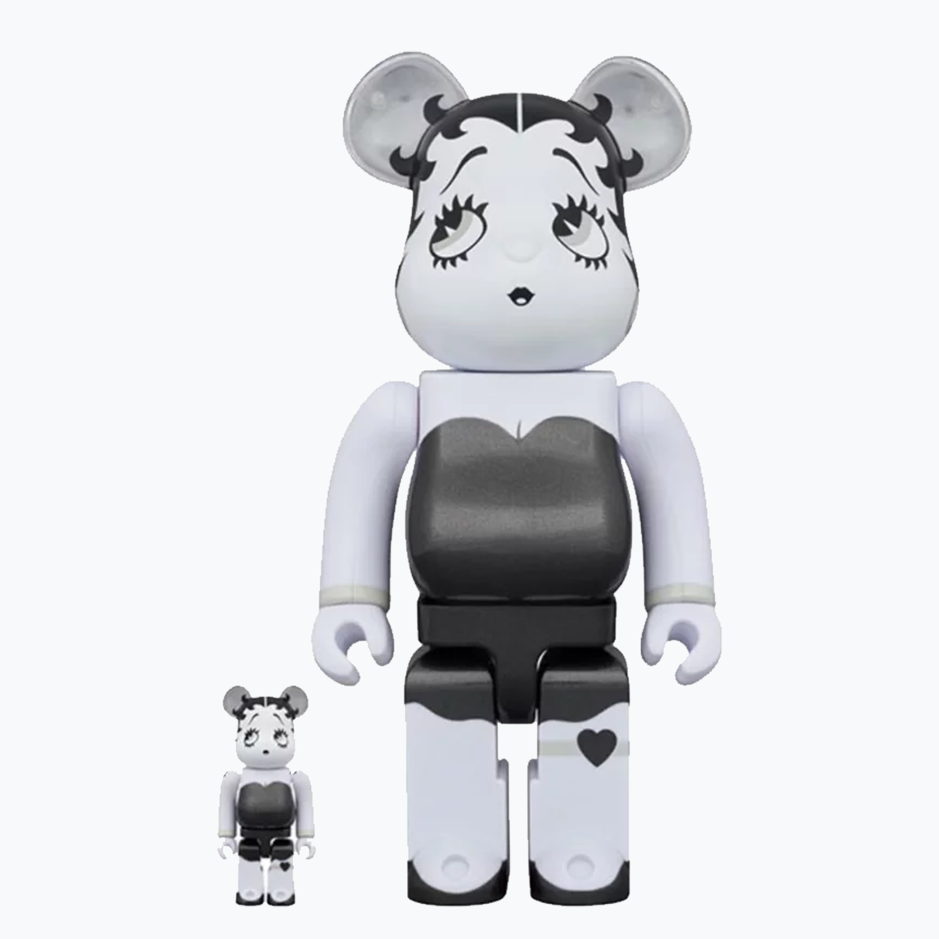 BE@RBRICK Betty Boop BLACK Ver. 1000％ Medicom Toy 400% \u0026 100% Bearbrick set - Betty Boop (Black \u0026 White Edition)