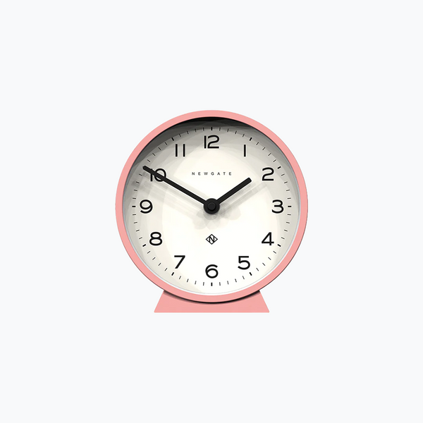 NEWGATE - 'M Mantel Echo' Colourful Modern Mantel Clock - Marshmallow Pink