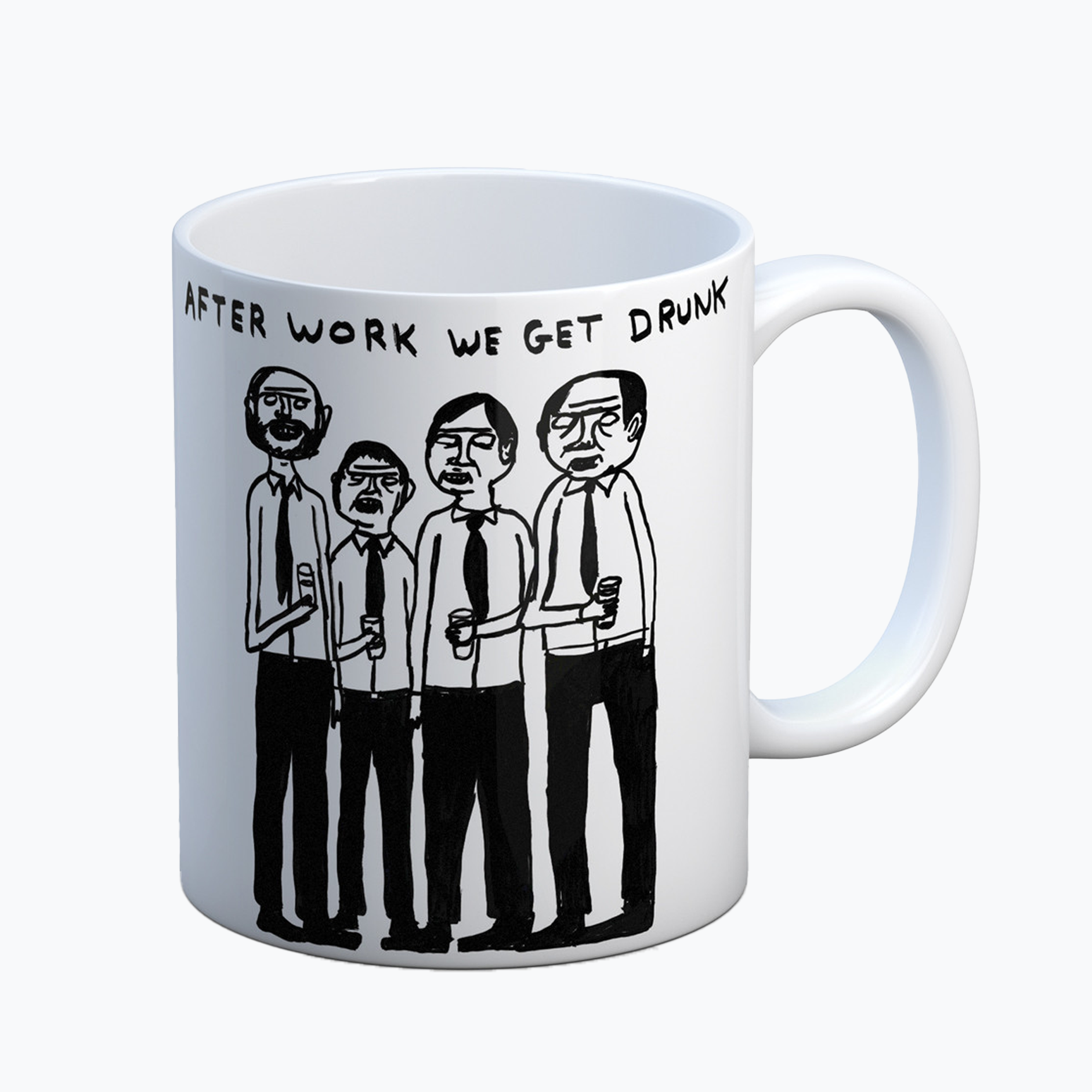 DAVID SHRIGLEY - 'AFTER WORK WE GET DRUNK ' Boxed Mug