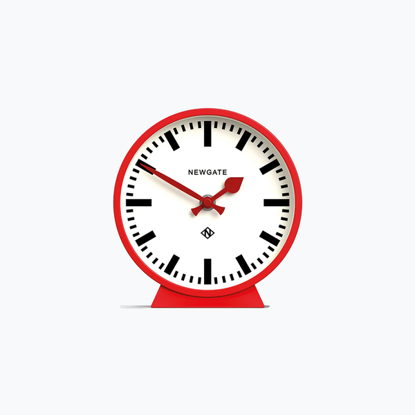 NEWGATE - 'M Mantel Railway' Colourful Station Style Mantel Clock - Bright Red