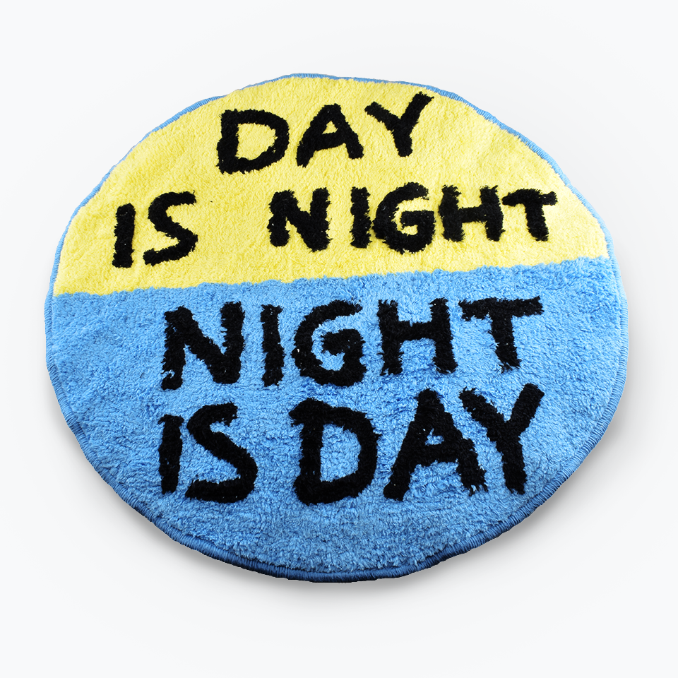 David Shrigley - Shaggy Day Is Night Night Is Day Floor Mat