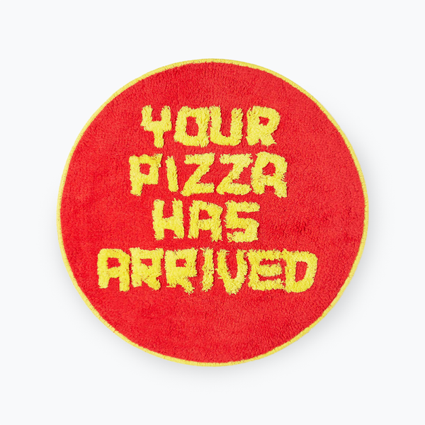 David Shrigley Shaggy Your Pizza Has Arrived Floor Mat - Flexxlex Store