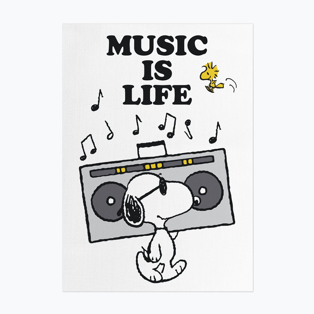 Peanuts - 'Music is Life' Tea Towel